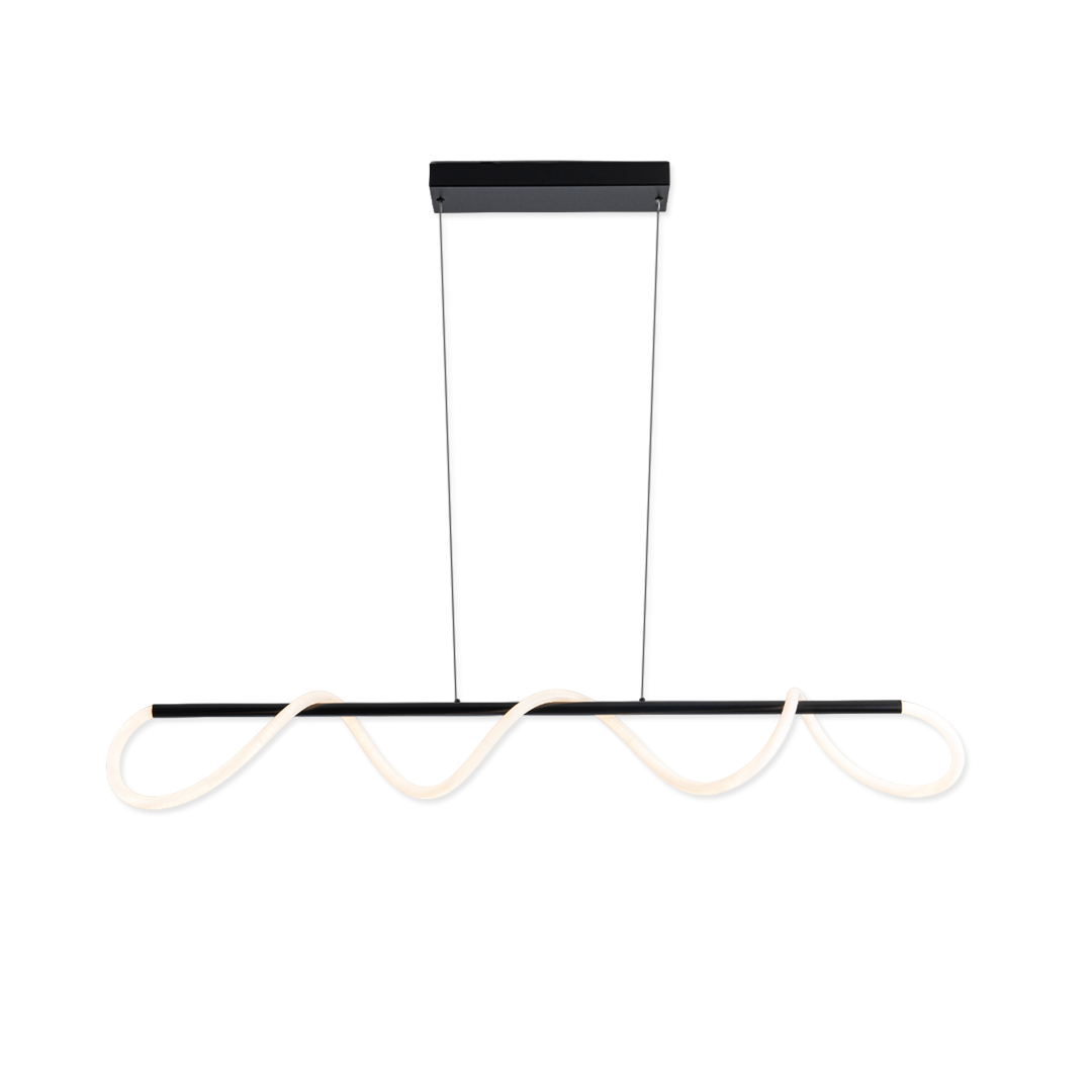 Lámpara Colgante Led Moderna Rope 9219, Control Remoto, Altura Ajustable  60W Color Nergro – Luxica